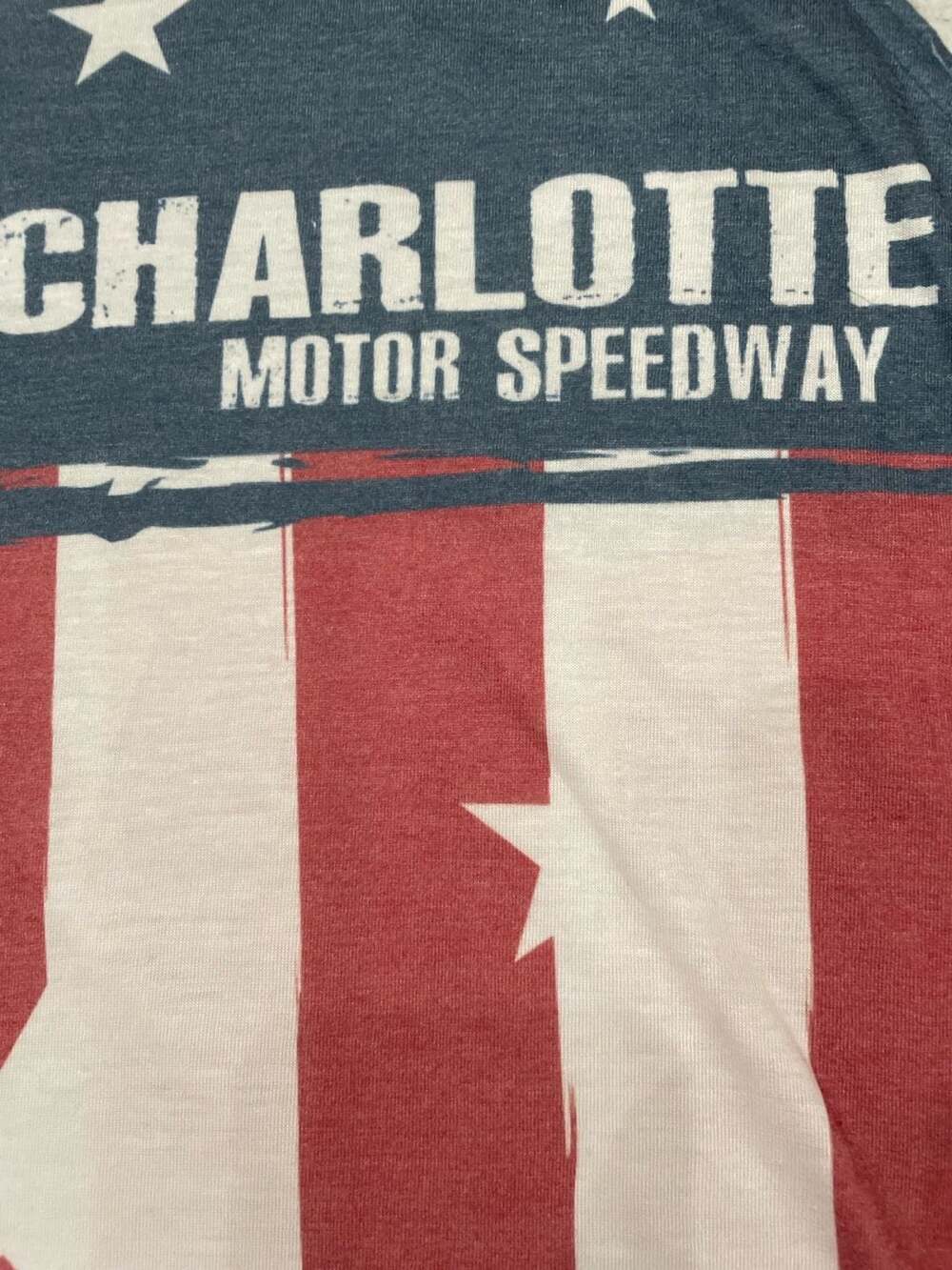 XL Blue 84 Charlotte Motor Speedway American Flag Tank Top July 4th racing fans